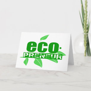 Ecopreneur mit Blätter-, Niederlassungs-und Karte