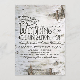 écorce de bouleau invitation mariage campagnard ru