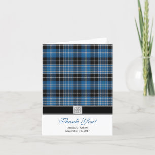 écossais Clark Tartan Mariage Carte de remerciemen