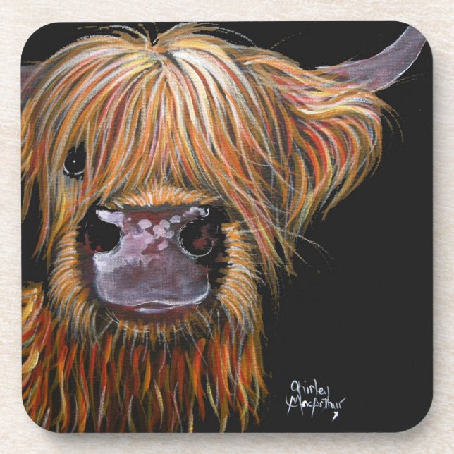 Écossais Highland Cow 'Henry' Dessous de verre ens (Devant)