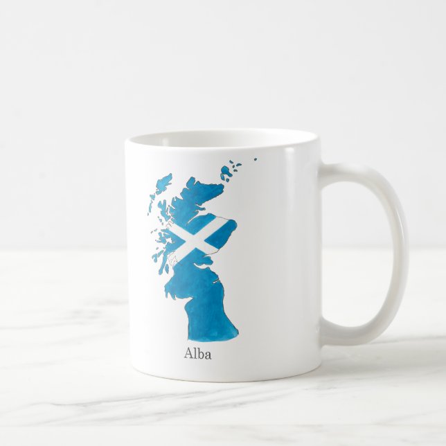 Ecosse / Alba carte peinte écossaise gaélique mug (Droite)