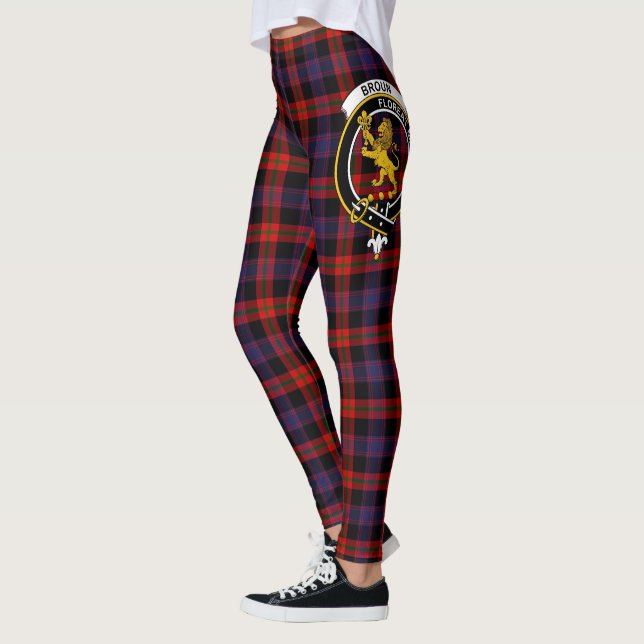Ecosse Clan Broun Crest Tartan Femmes Leggings (Gauche)