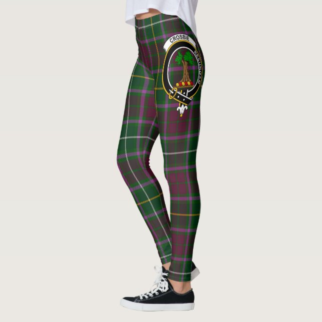 Ecosse Clan Crosbie Crest Tartan Femmes Leggings (Gauche)