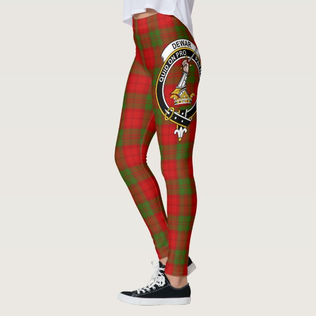 Ecosse Clan Dewar Crest Tartan Femmes Leggings (Gauche)