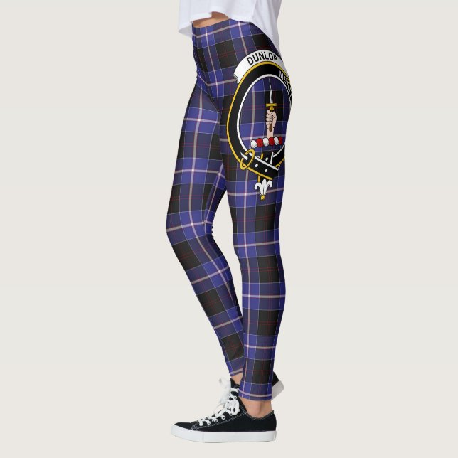 Ecosse Clan Dunlop Crest Tartan Femmes Leggings (Gauche)