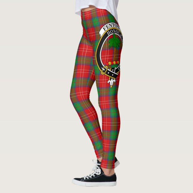 Ecosse Clan Fenton Crest Tartan Femmes Leggings (Gauche)