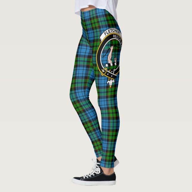 Ecosse Clan Fletcher Crest Tartan Femmes Leggings (Gauche)