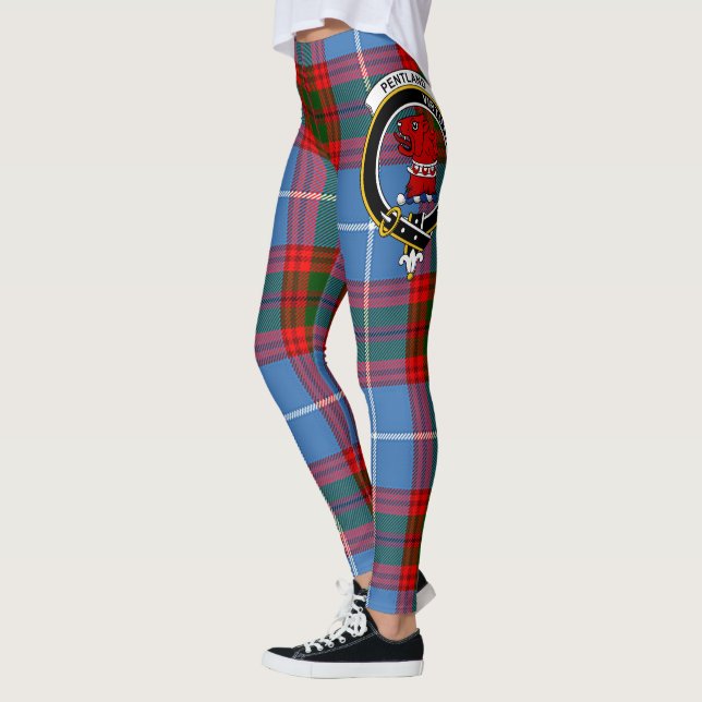Ecosse Clan Pentland Crest Tartan Femmes Leggings (Gauche)