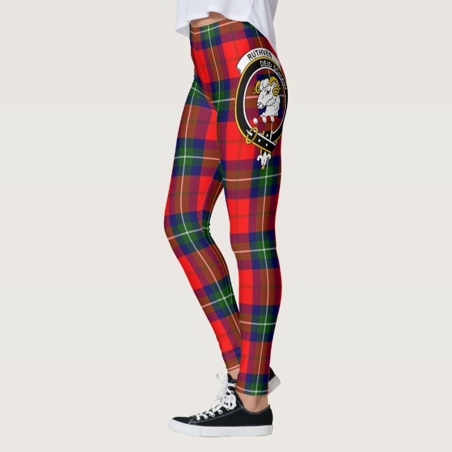 Ecosse Clan Ruthven Crest Tartan Femmes Leggings (Gauche)