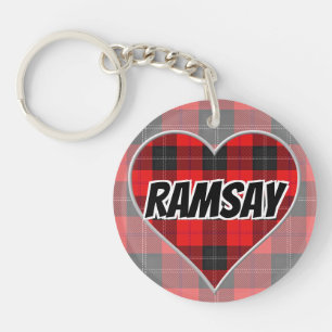 Ecosse Flash Clan Ramsay Red Tartan Heart