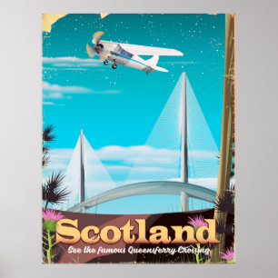 Ecosse Queensferry Crossing affiche de voyage