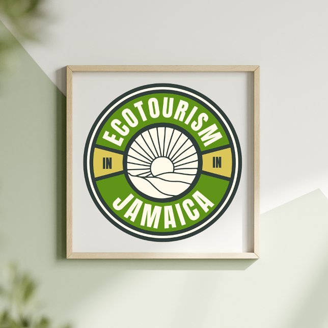 Ecotourism Jamaica Green Slow Travel Logo Poster (Von Creator hochgeladen)