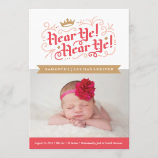 Écoute-Moi ! Écoute-Moi ! Faire-part de naissance 