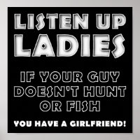 Écouter Dames Drôle Chasse Poster noir