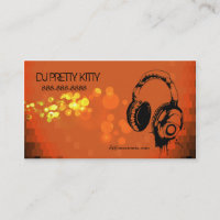 Écouteurs du DJ avec les cartes de visite colorés