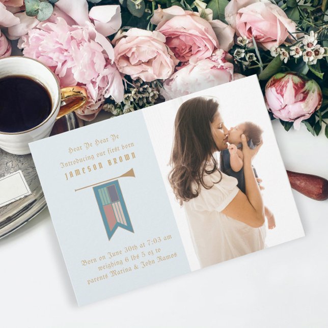 Écoutez, écoutez votre Faire-part de naissance pho (Créateur téléchargé)