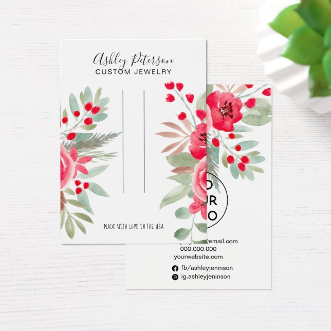 Écran à clip de bijoux à fleurs de Noël (Bureau)