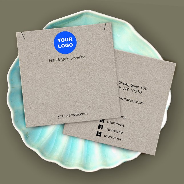 Écran Carré du collier Pendentif Kraft Add Logo (Créateur téléchargé)