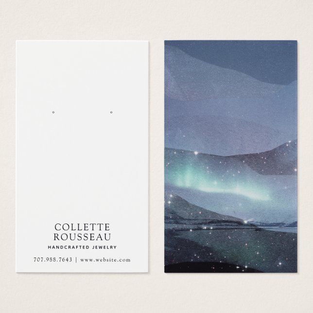 Écran de bijoux à oreille bleue Abstraite (Devant & derrière)