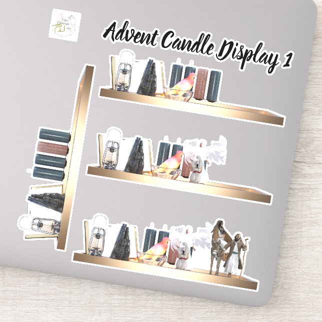 Écran de bougie de l'Avent 1 Stickers de vinyle am (Détail)