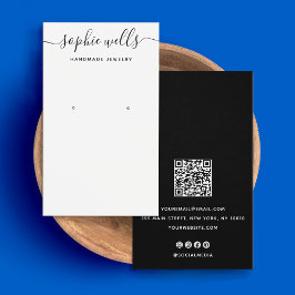 Écran d'oreille de code QR de script noir blanc