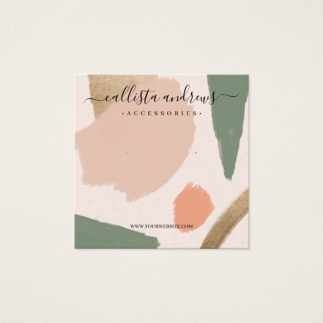 Écran d'oreille en or Abstrait moderne (Devant)