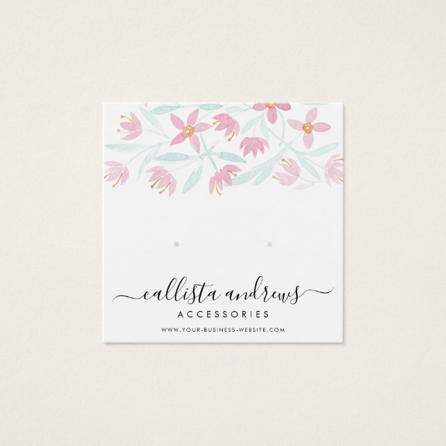 Écran d'oreille rose vert floral (Devant)