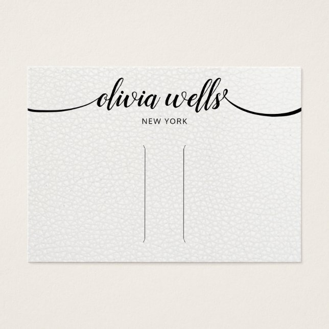 Écran en cuir Calligraphie Clip à cheveux Barrette (Devant)