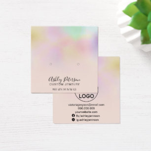 Ecran holographique sombre rose boucles d'oreilles