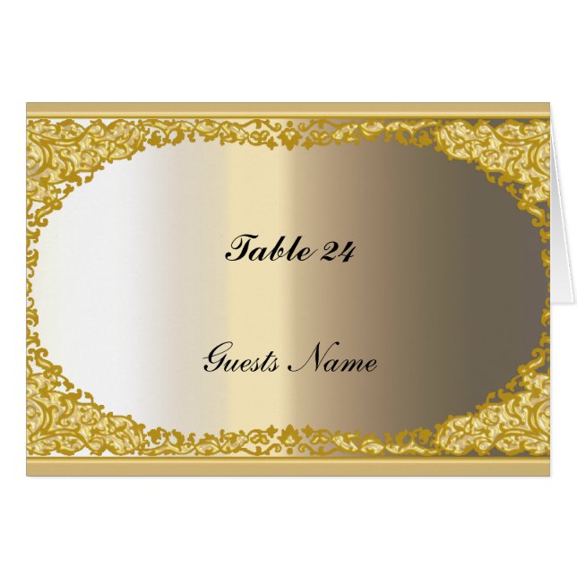 Ecran or et métal Table Place Card (Devant horizontal)