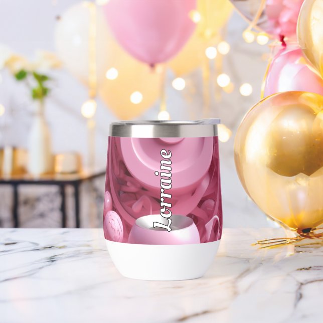 Écran rose 3D personnalisable (Enterrement de vie de garçon)
