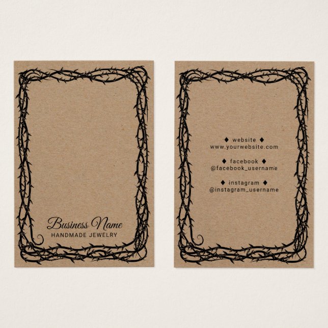 Écran Rustique Kraft Thorn Vine Bijoux d'oreille (Devant & derrière)