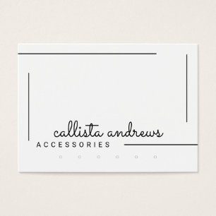 Ecran Simple Blanc Bordure Noire Boucles d'oreille