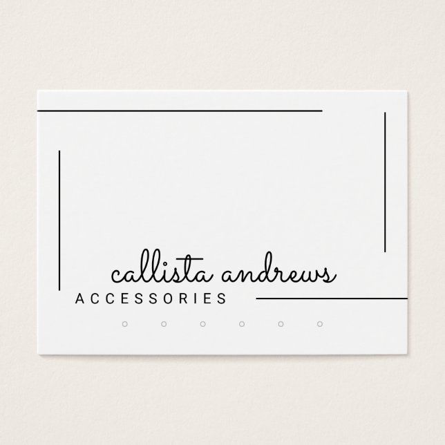 Ecran Simple Blanc Bordure Noire Boucles d'oreille (Devant)