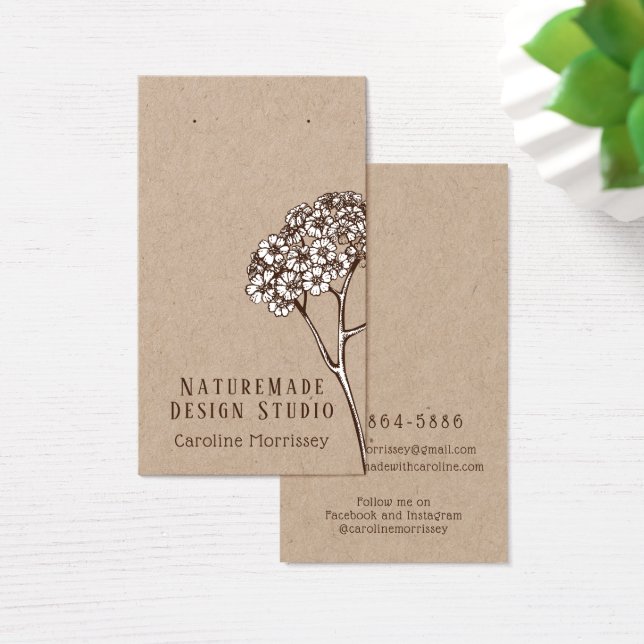 Écran simple d'oreille bijouterie carte rustique (Bureau)