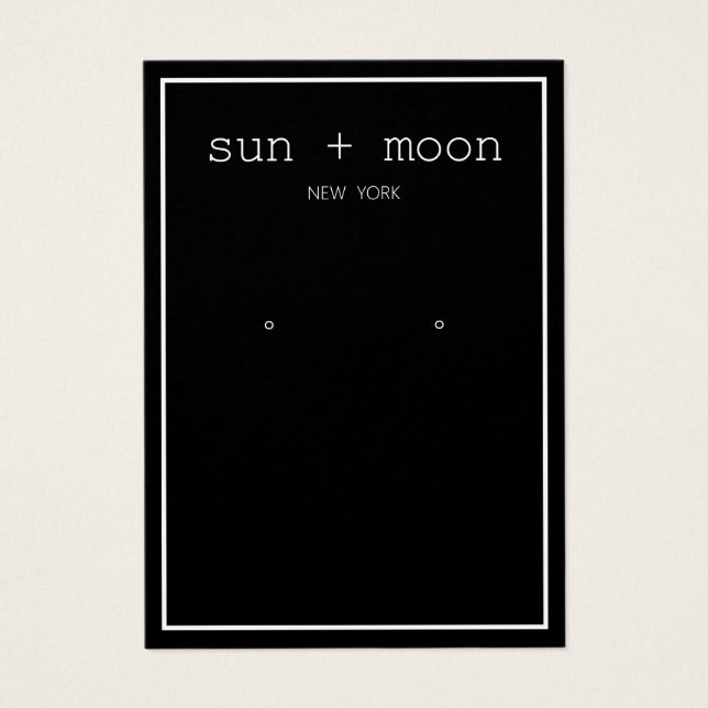 Écran simple Noir moderne de bijoux d'oreille (Devant)