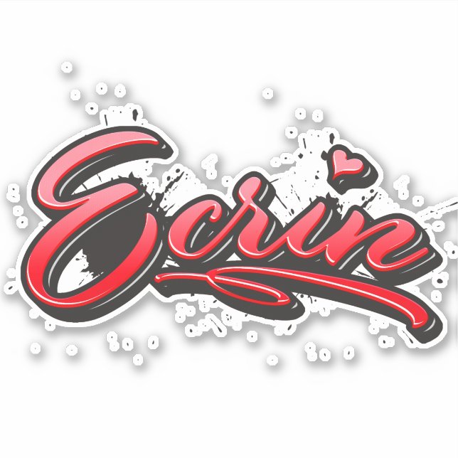 Ecrin red Heart Graffiti Aufkleber Sticker (Vorderseite)