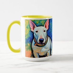 Ecrire Bull Terrier crayon regarder art café tasse