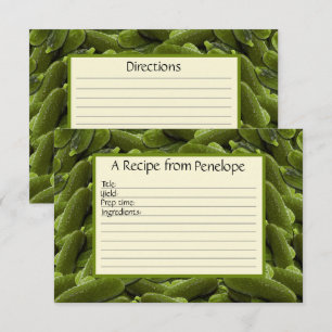 Écrire sur la carte de recette amusant Pickles ver