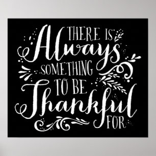 Écrire toujours merci Thanksgiving Poster   Noir