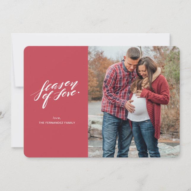 écriture à la main saison de l'amour Carte photo (Devant)