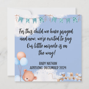 Écriture Baby Boy Carte Faire-part Cet enfant 1