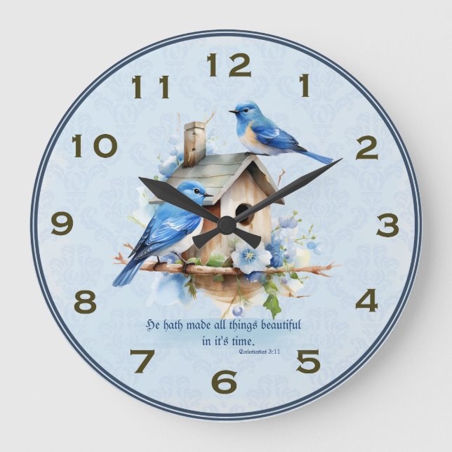 Écriture Bluebird Horloge Birdhouse Ecclesiastes (Recto)