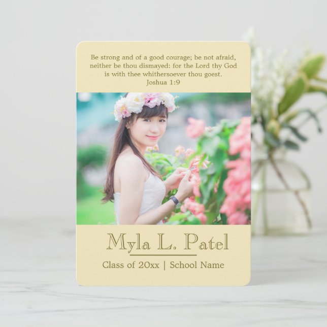 Écriture chrétienne - Faire-part de diplôme en pho (Debout devant)