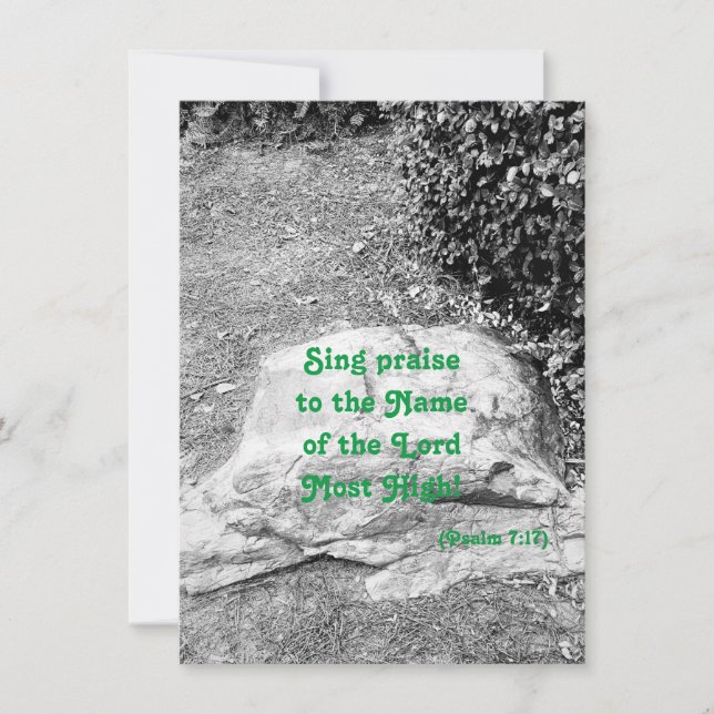 Écriture de la carte de voeux plat de louanges (Devant)