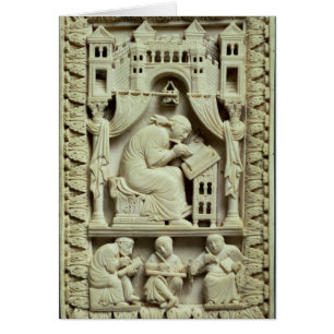 Écriture de St Gregory avec des scribes ci-dessou
