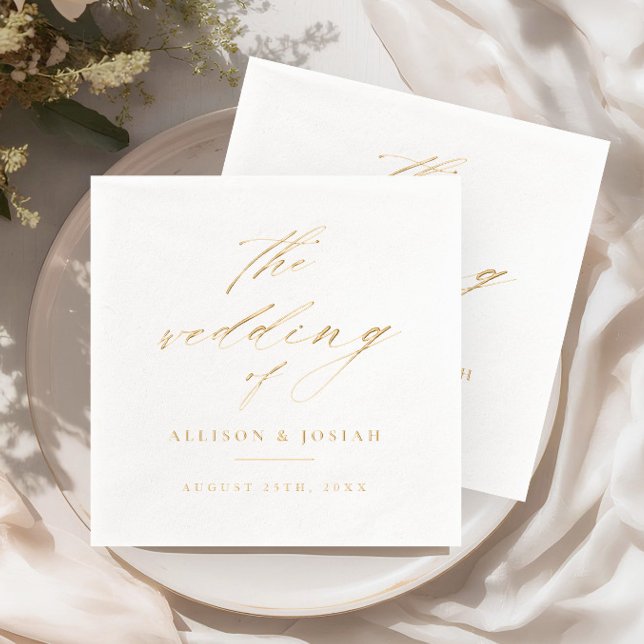 Écriture Élégante Mariage (Elegant script wedding foil napkins.)