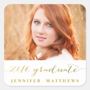 écriture Gold Sticker Photo Graduation 2016