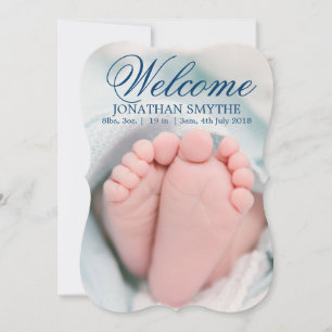 Écriture manuscrite Baby Boy Carte photo