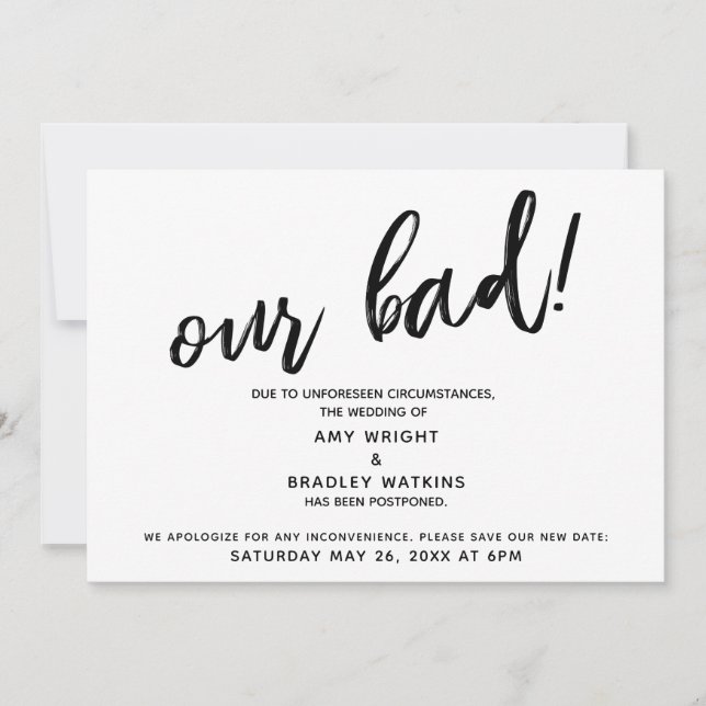 Écriture manuscrite Faire-part de Humour de Mariag (Devant)